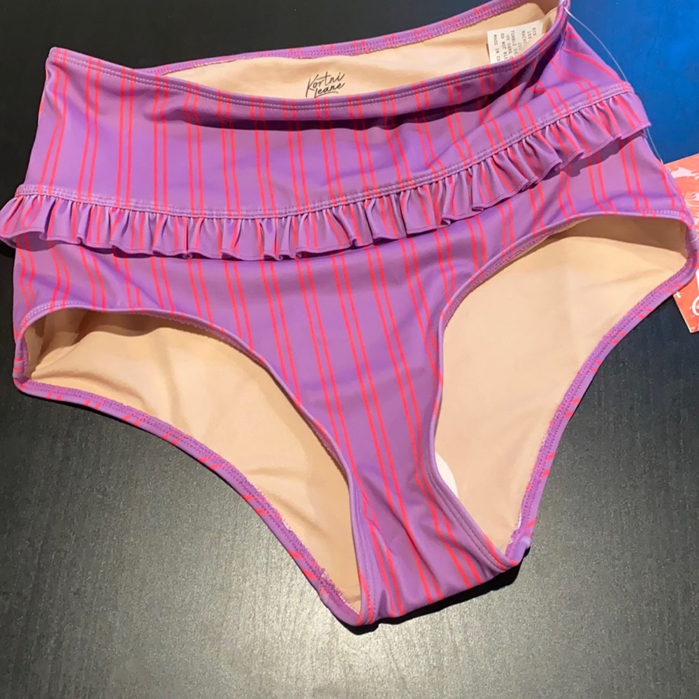 Kortni Jeane Swim Bottoms Mid Ruffle